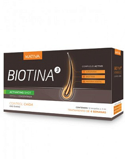 Концентрат против выпадения волос в ампулах, Kativa Biotina,3*4 мл