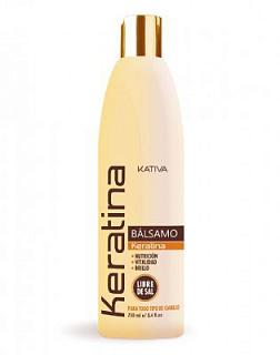Бальзам-кондиционер для всех типов волос кератиновый укрепляющий KERATINA Kativa, 250 мл.