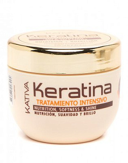 Маска для поврежденных и хрупких волос кератиновая интенсивно восстанавливающая KERATINA Kativa, 500 мл.